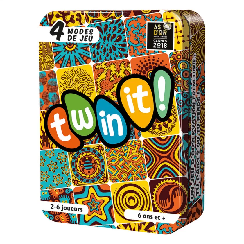 Boîte de Twin It ! de Cocktail Games, 4 modes de jeu, 2 à 6 joueurs, 6 ans et plus