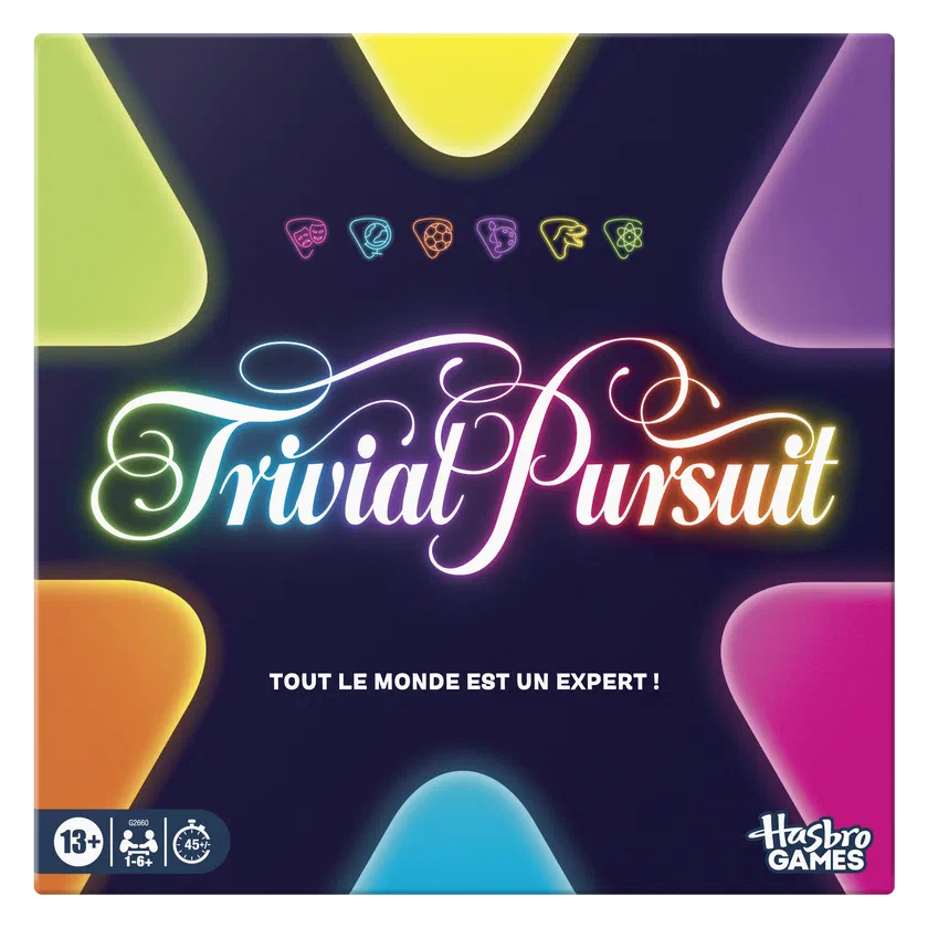 Boîte française de Trivial Pursuit de Hasbro Games, édition G2660 « Tout le monde est un expert ! »