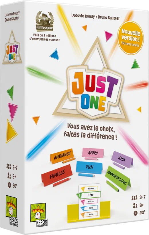 Boîte française du jeu Just One, nouvelle version, Repos Production