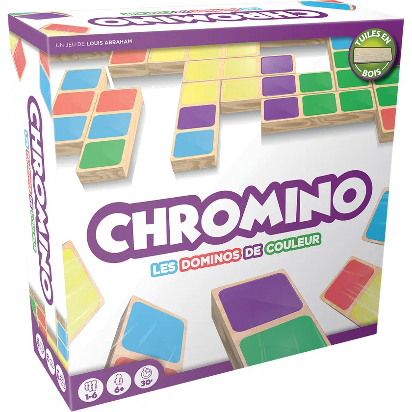 Boîte française de Chromino, les dominos de couleur, édition actuelle Zygomatic et Asmodee