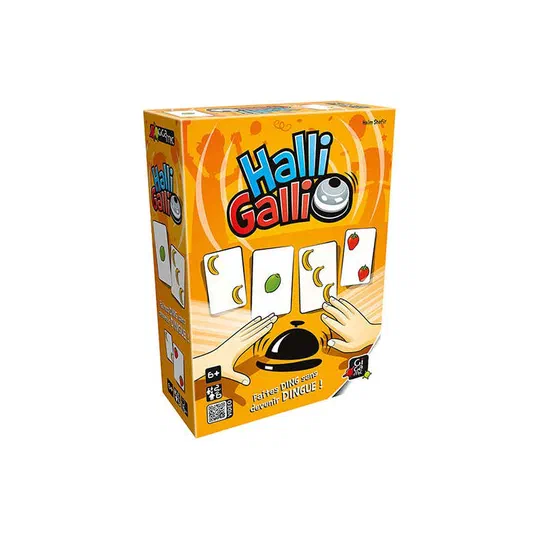 Boîte de Halli Galli chez Gigamic, avec des cartes de bananes, citron et fraises et la sonnette, 6 ans et plus