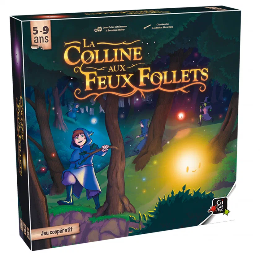 Boîte française de La Colline aux Feux Follets éditée par Gigamic, 5 à 9 ans