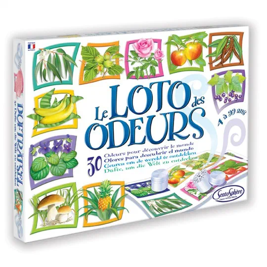 Boîte du Loto des Odeurs de Sentosphère, 30 odeurs pour découvrir le monde