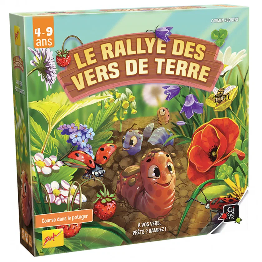 Boîte du Rallye des Vers de Terre, Gigamic et Zoch, de 4 à 9 ans, course dans le potager