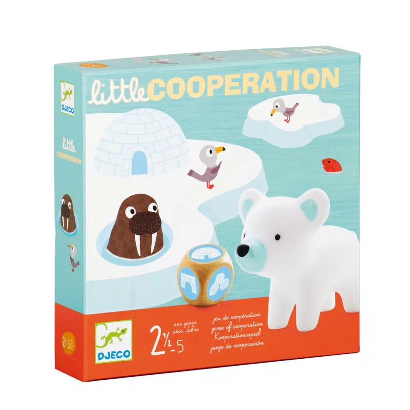Boîte de Little Coopération de Djeco, 2 ans et demi à 5 ans, avec un ours polaire, un morse et un igloo