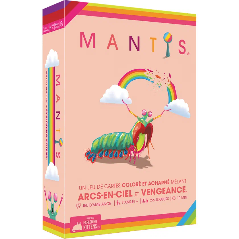 Boîte française de Mantis, jeu de cartes des créateurs d'Exploding Kittens