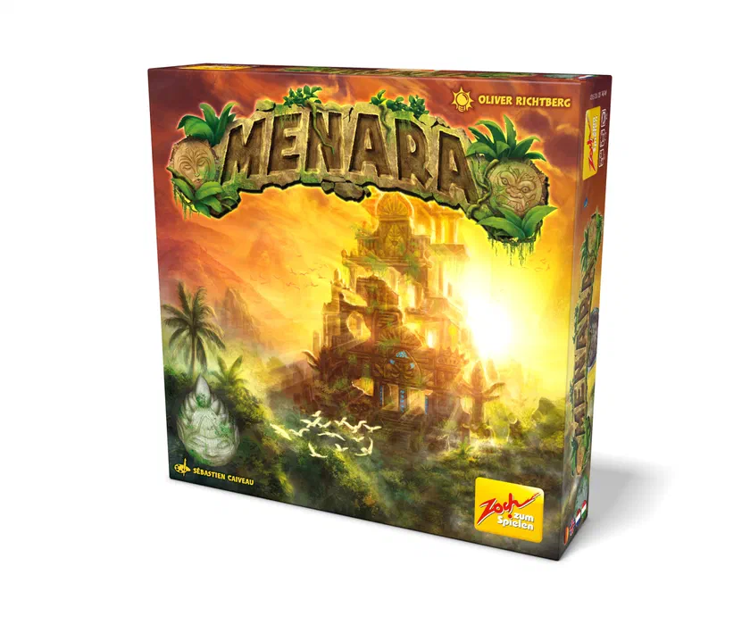 Boîte de Menara éditée par Zoch, avec le temple dans la jungle