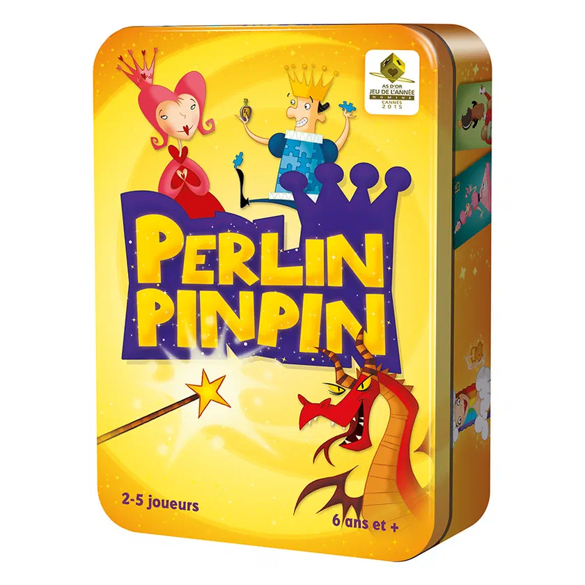 Boîte en métal de Perlin Pinpin éditée par Cocktail Games, 2 à 5 joueurs, 6 ans et plus
