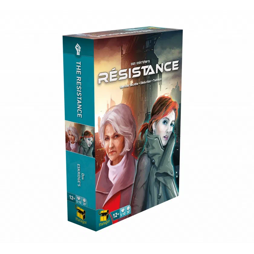 Boîte française de Résistance (The Resistance) de Don Eskridge chez Matagot, 12 ans et plus, 5 à 10 joueurs, 30 minutes