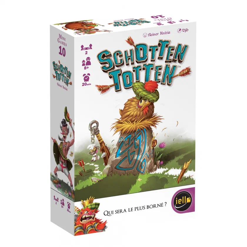 Boîte française de Schotten Totten, Iello, avec un Écossais accroché à une borne